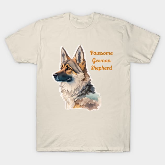 Pawsome German Shepherd T-Shirt by MitsuiT